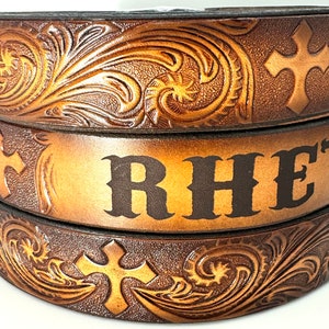 Child&#39;s Name Belt  Cross Western Style