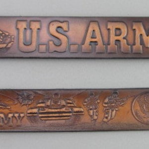 Leather Belt. BT118  US ARMY design -  Includes utility buckle & leather keeper