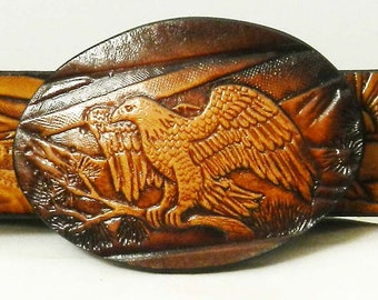 EAGLE BELT & BUCKLE set includes matching leather Eagle buckle.
