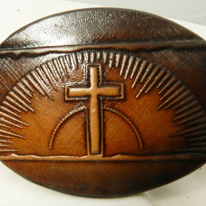 KIDS LEATHER BUCKLE Cross for Kids 1 1/4&quot; Name Belts