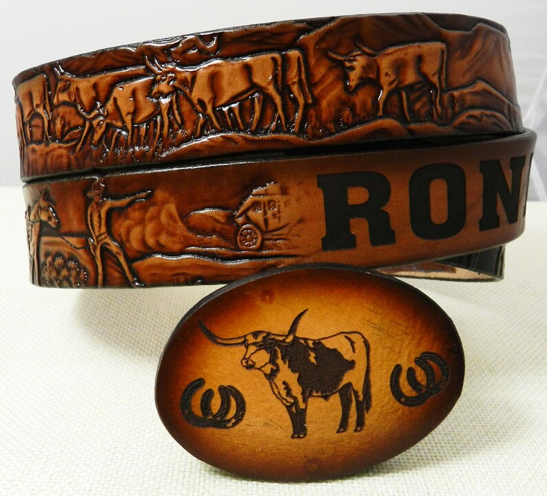 Kids Cattle Drive Belt Buckle Set – Personalized Belt | Gavere