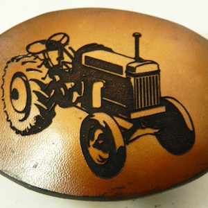 KIDS LEATHER TRACTOR Buckle for Kids 1 1/4&quot; Name Belts