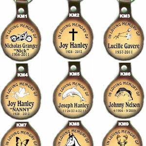 Personalized Leather &quot;In Memory Of&quot; key ring