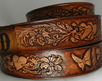 Vintage Cowgirl Leather Braided Belt With Cow Horn Belt  display picture 1