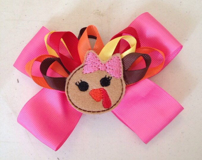 Gobbling Turkey Bow Etsy