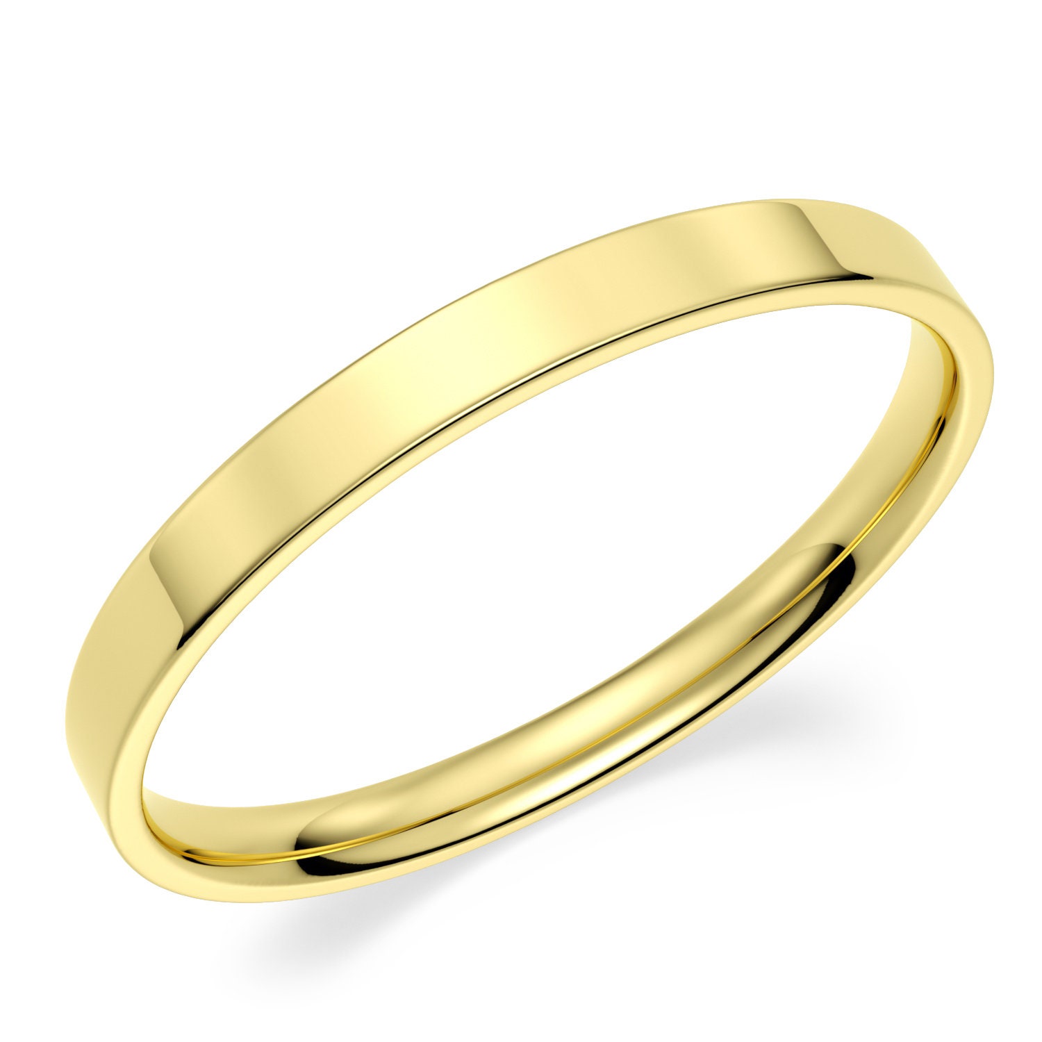 10k White Gold 2mm Flat Band