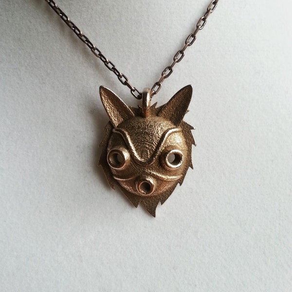 Princess Mononoke Necklace - San's Mask  - Nerdy, 3D-Printed Stainless Steel Anime Necklace