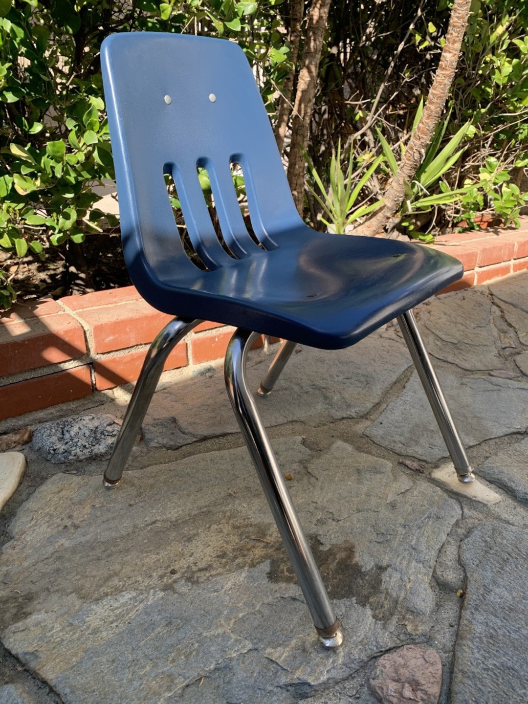 Vintage Virco Blue Kid's School Stacking Chair shipping Etsy