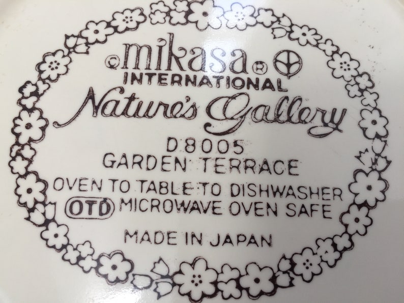 4 Vintage Mikasa Int/'l Nature/'s Gallery ~ Garden Terrace Pattern ~ Plates ~ D8005