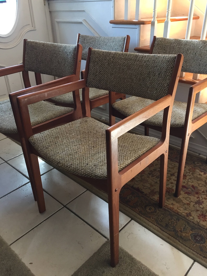Shipping is not free 4 Mid Century Modern Danish Style Arm Chairs *
