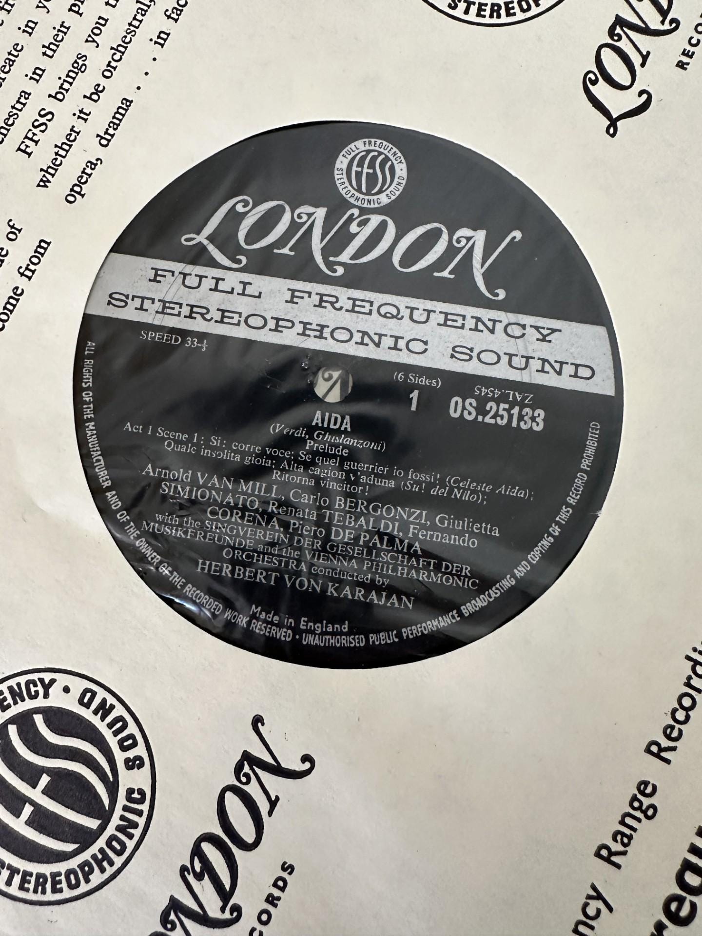 Verdi ~ AIDA ~ Tebaldi, Bergonzi, Von Karajan ~ London Records 