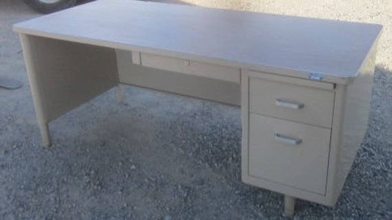 Mcdowell Craig Mid Century Industrial Metal Tanker Desk Etsy