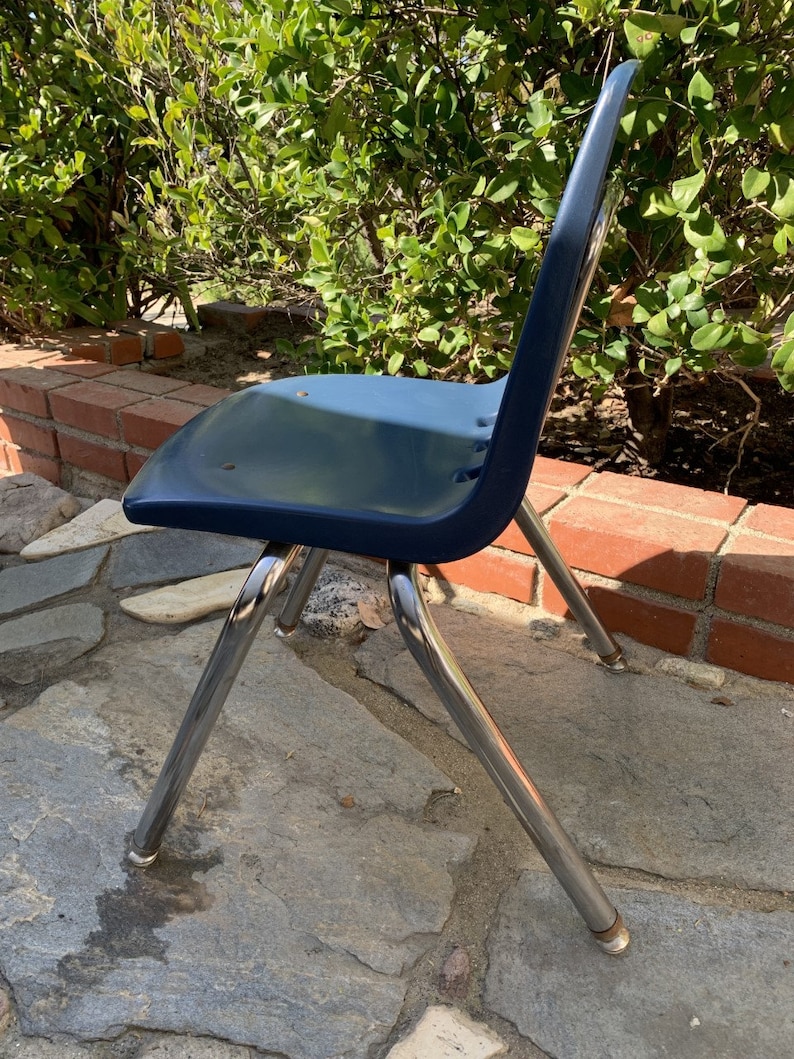 Vintage Virco Blue Kid's School Stacking Chair shipping Etsy