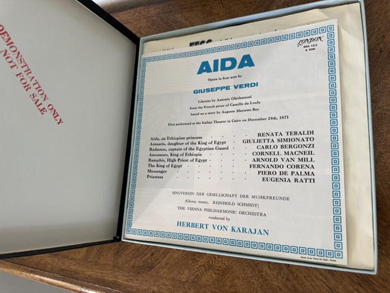 Verdi ~ AIDA ~ Tebaldi, Bergonzi, Von Karajan ~ London Records