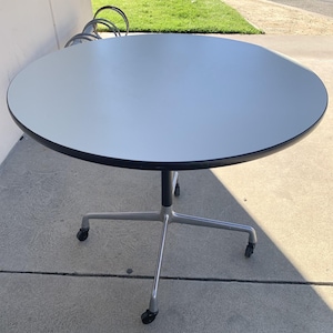 Vintage Eames Herman Miller Pedestal Table on Wheels (Shipping is NOT Free)