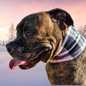 Handmade Plaid Fleece Dog Infinity Scarf: Warm Winter Pet Scarf
