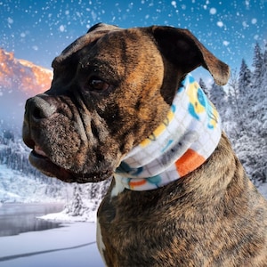 Handmade Dog Print Fleece Infinity Scarf: Warm Winter Pet Scarf