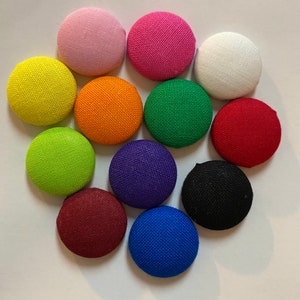 SMALL Solid Color Button Earrings, Fabric Button Earrings