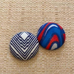 Patterned Button Earrings, Fabric Button Earrings, Covered Button Earrings