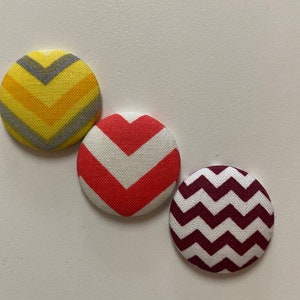 Chevron Button Earrings, Fabric Button Earrings