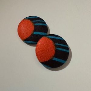 Fashion Button Earrings; Covered Button Earrings