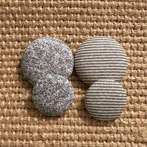 Charcoal Grey Button Earrings; Covered Button Earrings