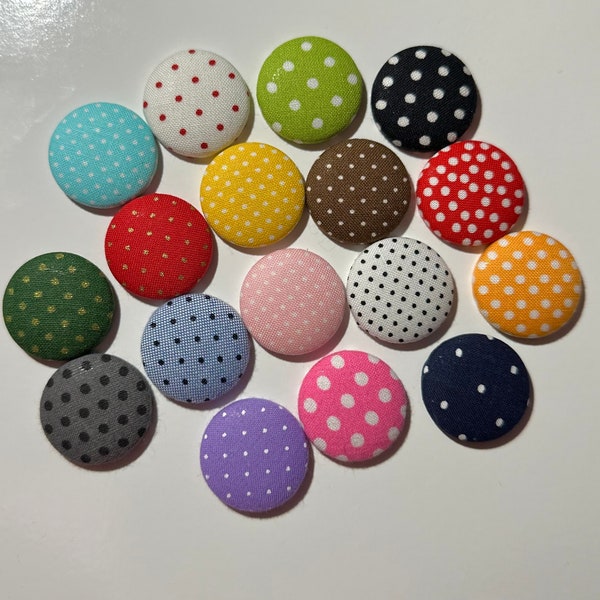 Polka Dot Earrings|Covered Button Earrings| Fabric Button Earrings