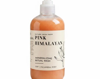 Himalayan Pink Salt Shower Gel, Purifying Mineral Body Wash for Glowing Skin, Natural Exfoliating Cleanser