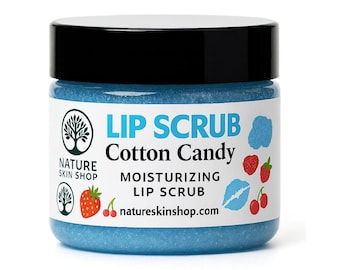 Cotton Candy Lip Scrub, feuchtigkeitsspendende Zuckerpolitur für weiche Lippen, Peeling für eine glatte Lippenpflege, natürliche essbare süße Leckerei