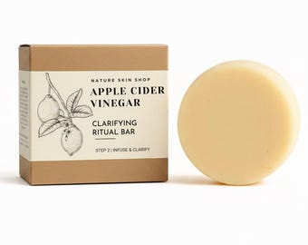 Apple Cider Shampoo Bar, Clarifying Scalp Detox for Oily Hair and Product Build Up