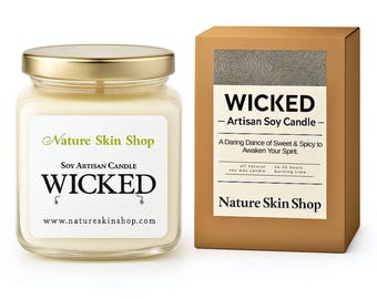 Wicked Soy Candle with Spicy Orange & Chili Pepper, Unique Home Decor, Bold and Spirited Scent, Vegan Housewarming Gift, Artisan Candle
