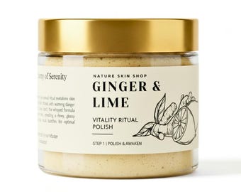 Ginger and Lime Vitality Ritual Polish and Sugar Body Scrub for Invigorating Surface Reset 8 oz