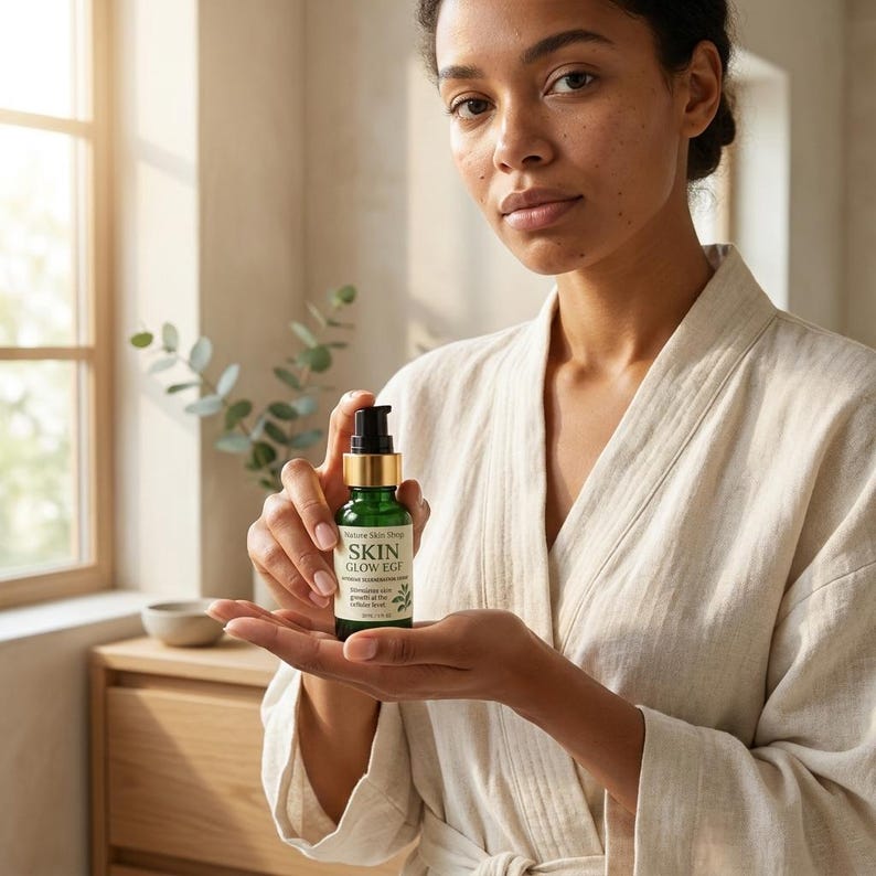 Luminous Glow Radiance EGF-serum voor gezicht, bevordert een stevigere uitstraling en vermindert fijne lijntjes, ondersteuning van een doffe huid afbeelding 3