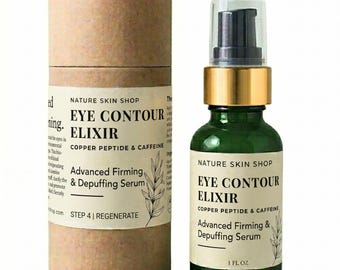 Firming Eye Serum | Copper Peptide and Caffeine Eye Contour Elixir | Depuffing Under Eye Treatment | 1 ounce