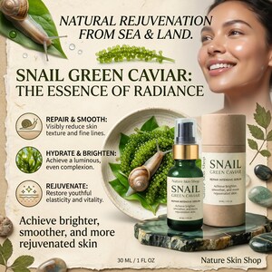 Snail and Green Caviar Smoothing Serum 1 oz, Intensive Surface Recovery for Aging image 5