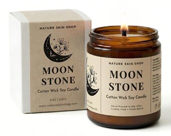Moonstone Soy Candle | Night Blooming Jasmine & Sandalwood | The Intuition Ritual | Vegan Home Fragrance