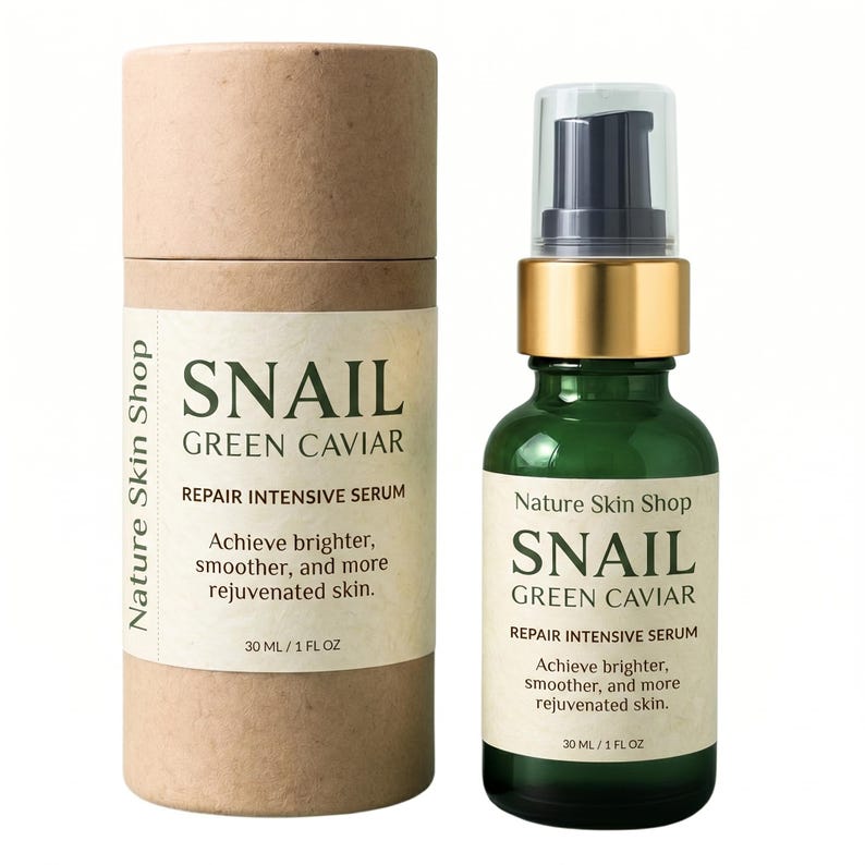 Snail and Green Caviar Smoothing Serum 1 oz, Intensive Surface Recovery for Aging image 1