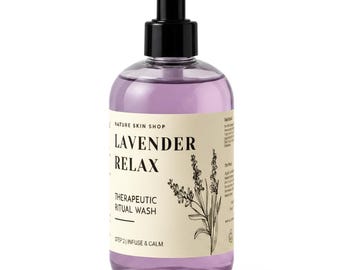Relaxing Lavender Shower Gel, Calming Aromatherapy Body Wash for Stress Relief, 16 ounces