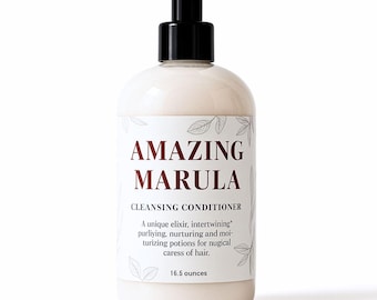 Marula Oil Cleansing Conditioner for Damaged Color Treated Hair, Natural Co-Wash for Frizz Control, Gentle 1-Step Routine, Sulfate Free
