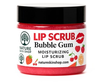 Bubble Gum Lip Scrub, feuchtigkeitsspendende Zuckerpolitur für weiche Lippen, Peeling für eine glatte Lippenpflege, natürlicher essbarer süßer Leckerbissen