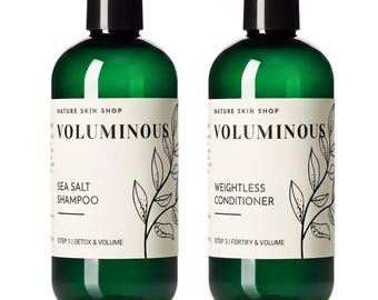 Volumizing Sea Salt Shampoo and Conditioner, Rice Protein, Natural Hair Texture, Sulfate Free