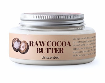 Bodyboter met ongeparfumeerde rauwe cacao voor de gevoelige droge huid, vochtinbrengende crème voor eczeem, zwangerschapsboter