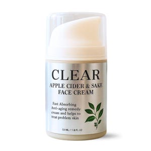 CLEAR Apple Cider & Sake Face Cream for Oily Skin, Balancing Moisturizer for Pores, Natural Clarifying Skincare, Daily Face Lotion