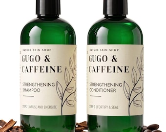 Gugo Strengthening Shampoo, Natural Solution for Hair Fall and Thinning, Biotin & Caffeine, Sulfate Free, Filipino Hair Care