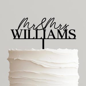 Rustic Wedding Cake Topper, Custom Mr and Mrs Cake Topper, Personalized Last Name Cake Topper, Bride and Groom Wedding Cake Topper, Decor