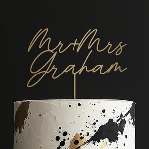 Rustic Wedding Cake Topper, Custom Mr and Mrs Cake Topper, Personalized Last Name Cake Topper, Bride and Groom Wedding Cake Topper, Decor