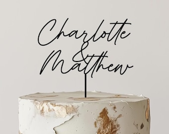 Rustic Wedding Cake Topper, Custom Mr and Mrs Cake Topper, Personalized Names Cake Topper, Bride and Groom Wedding Cake Topper, Decor, Gold