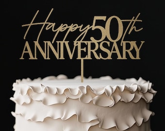 Personalized Anniversary Cake Topper, 50th Wedding Anniversary Cake Topper, Custom Anniversary Topper, 25th 30th 40th Anniversary, Decor