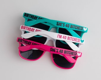 Custom Sunglasses, Birthday Squad, Birthday Sunglasses, Personalized, Birthday Favors, Birthday Trip, 40th Bday, Birthday Crew, Girls Trip