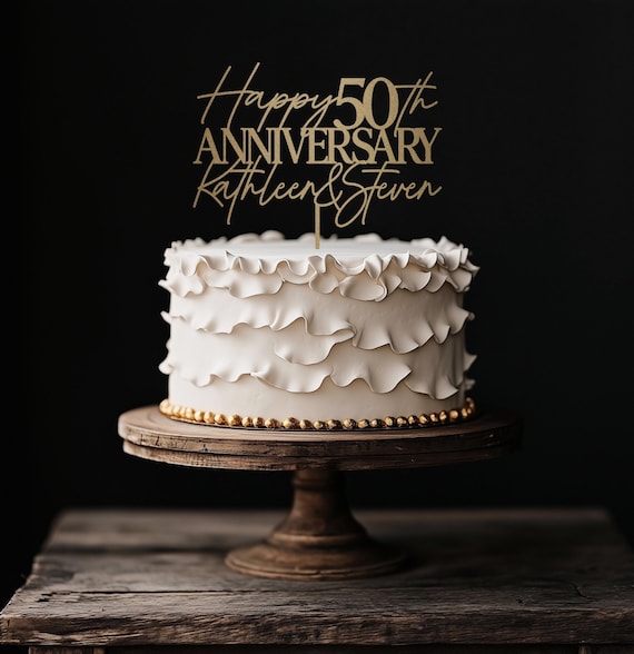 Personalized Anniversary Cake Topper, 50th Wedding Anniversary Cake Topper, Custom Anniversary Topper, 25th 30th 40th Anniversary, Decor